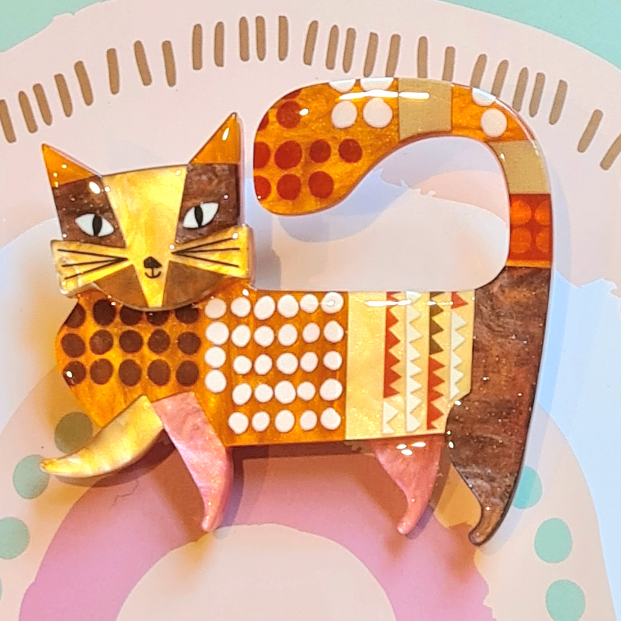 A Cat Named Purr Brooch by Erstwilder x Clare Youngs