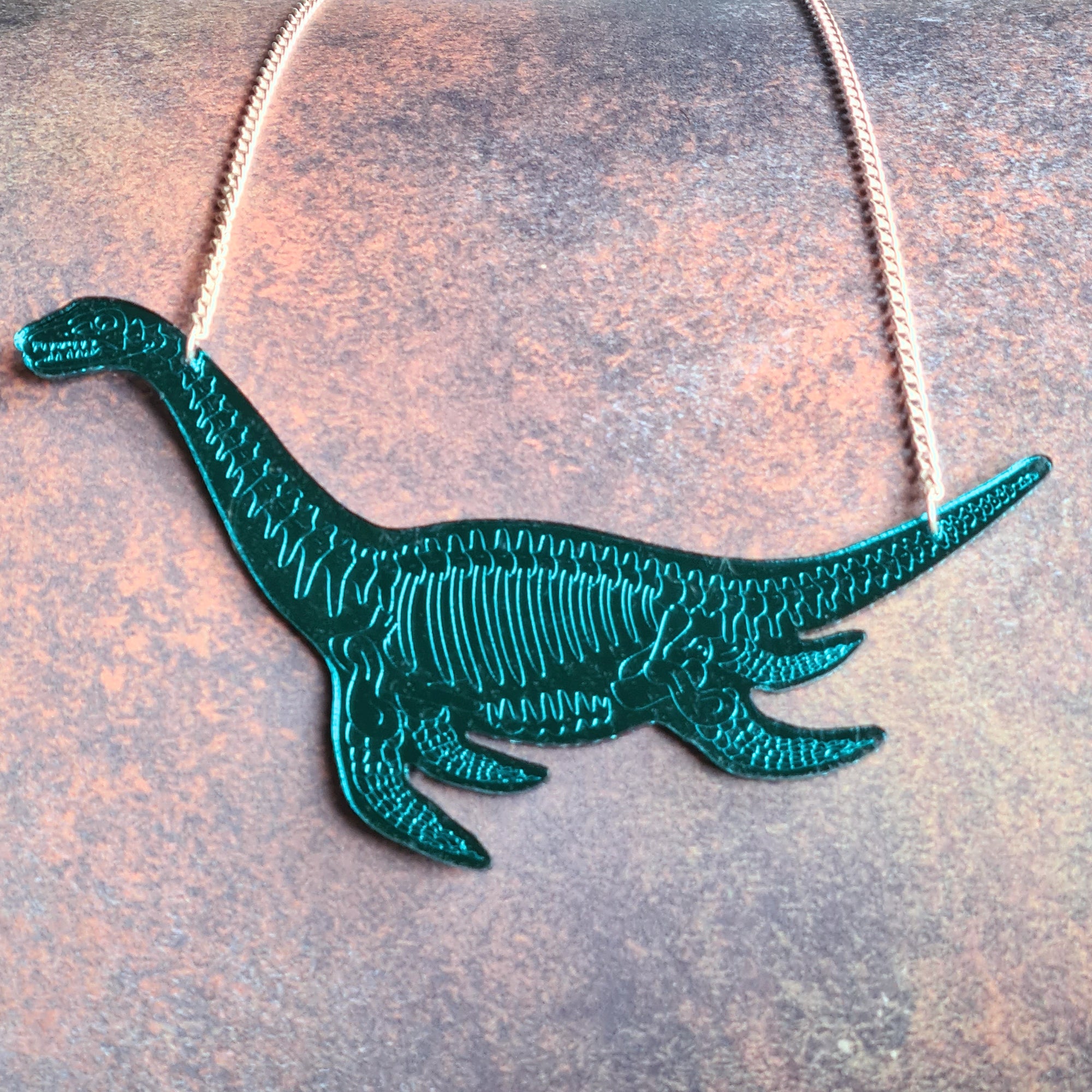 Plesiosaur (Nessie) Skeleton Necklace by Designosaur