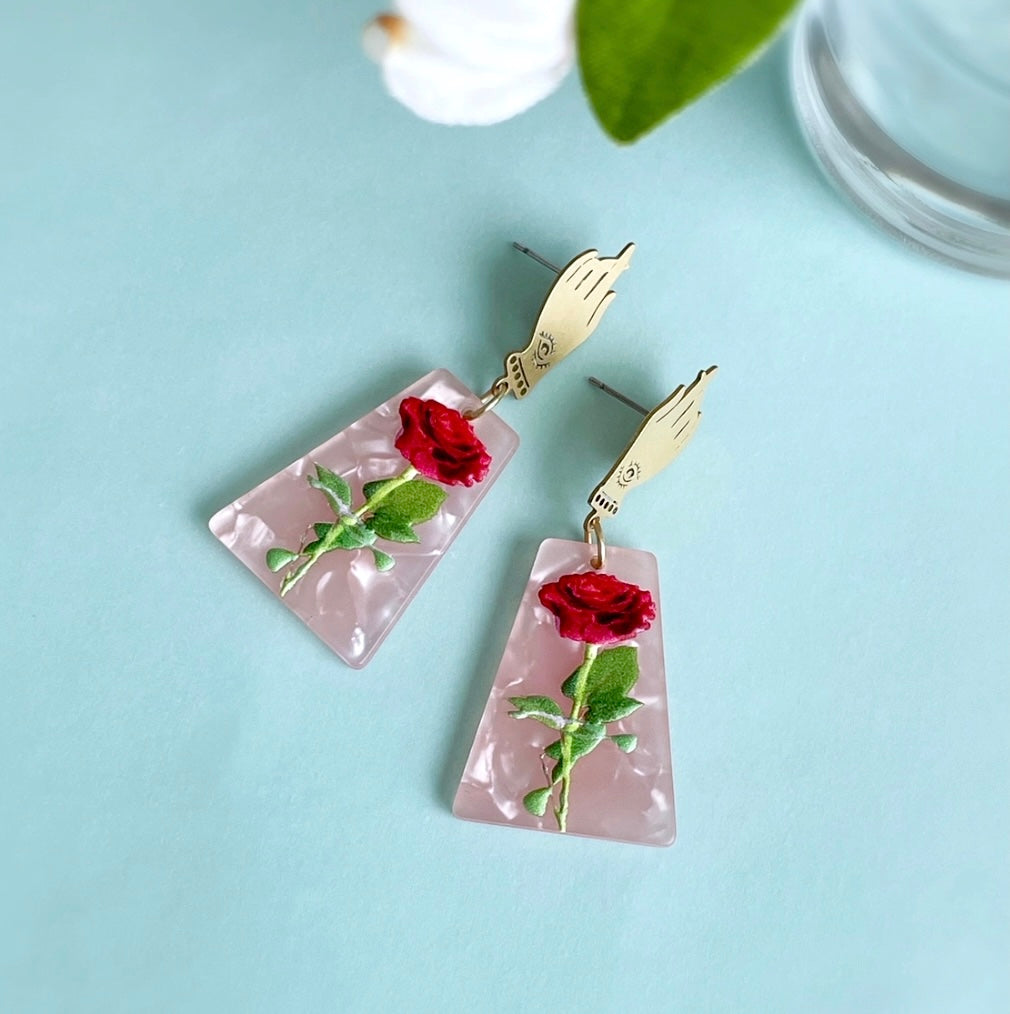Victorian Rose earrings by Pearl and Ivy