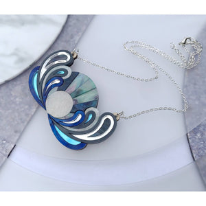 Psychedelic Sunrise Bib Necklace in Lunar Colourway by Rosa Pietsch