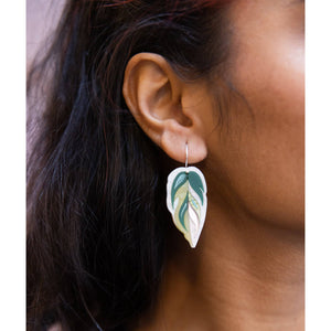 Calathea Leaf Earrings : Green Mix by Rosa Pietsch