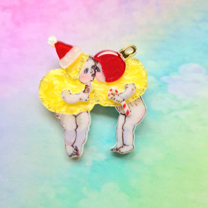 Christmas Kisses Brooch by Erstwilder x May Gibbs