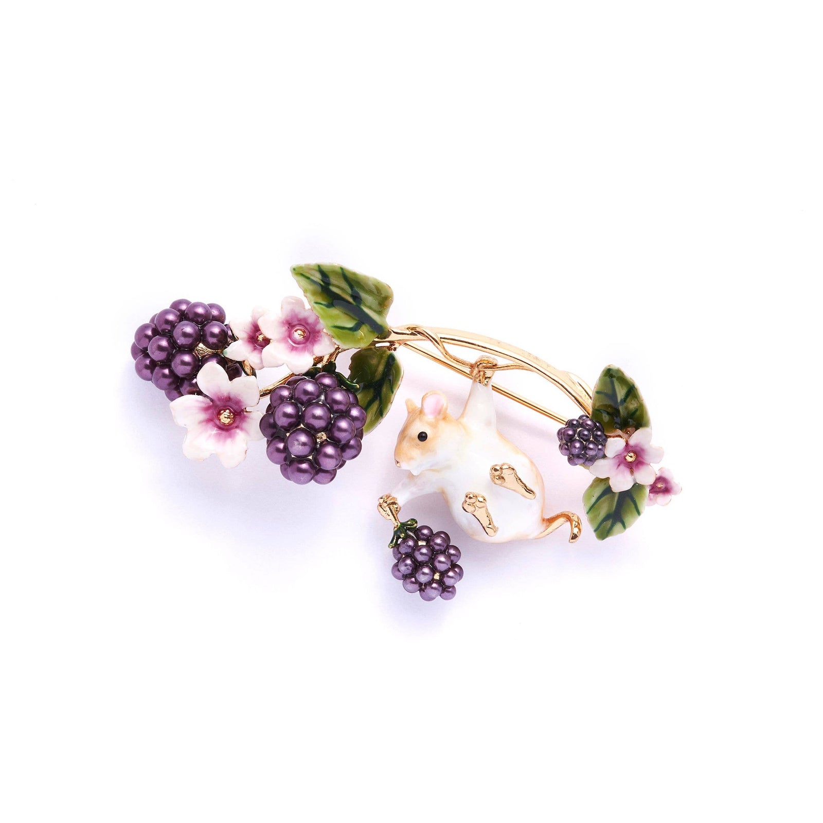 Blackberry & Mouse Brooch by Bill Skinner Studio