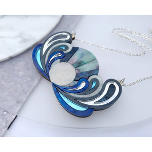 Psychedelic Sunrise Bib Necklace in Lunar Colourway by Rosa Pietsch