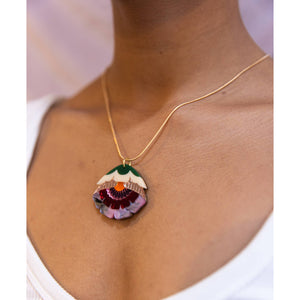Isobel Floral Pendant Necklace in Sunset by Rosa Pietsch