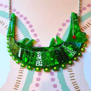 A Crocodile Named Growl Necklace by Erstwilder x Clare Youngs