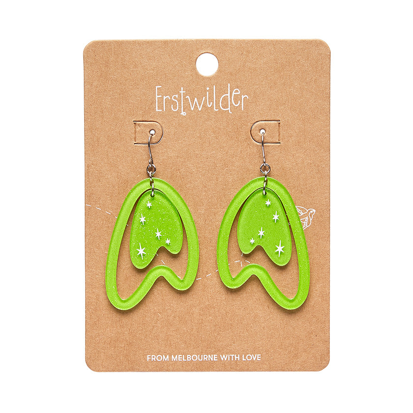 Atomic Boomerang Essential Earrings by Erstwilder - Green
