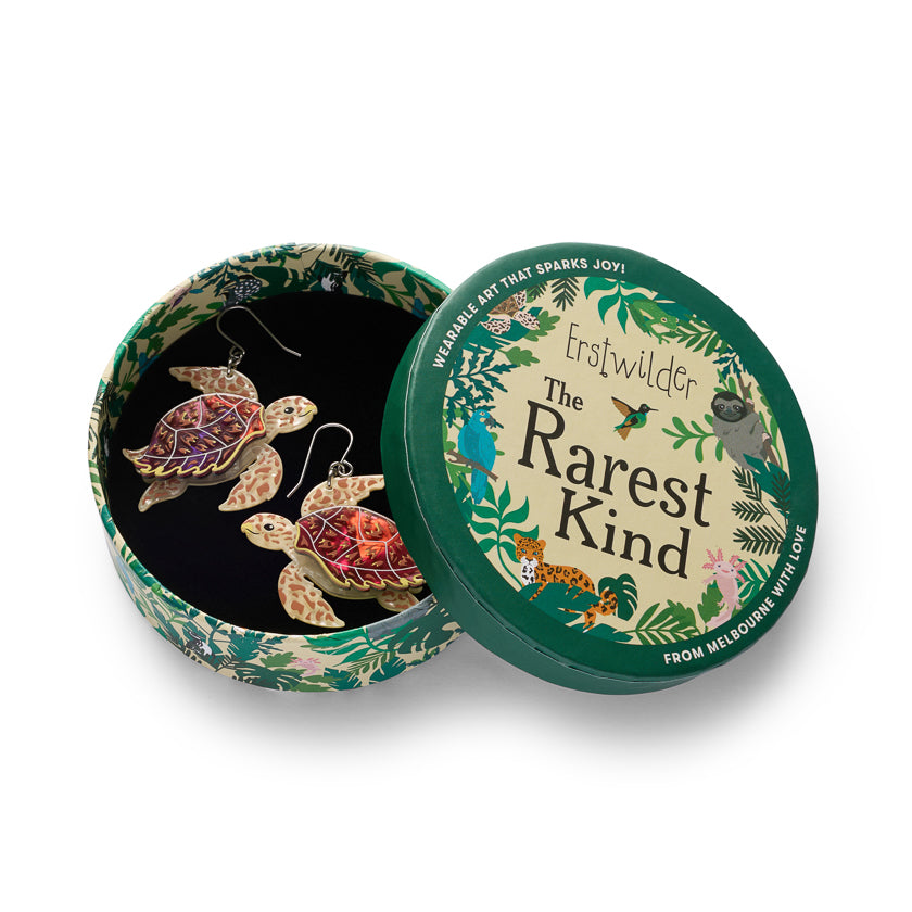 Hawksbill Turtle Drop Earrings  by Erstwilder