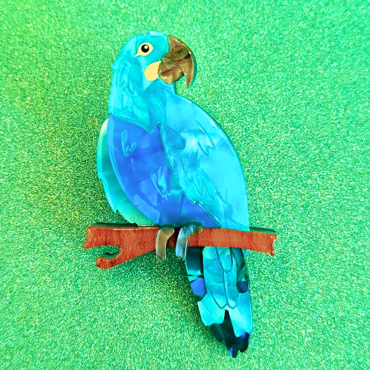 Glaucous Macaw Brooch by Erstwilder