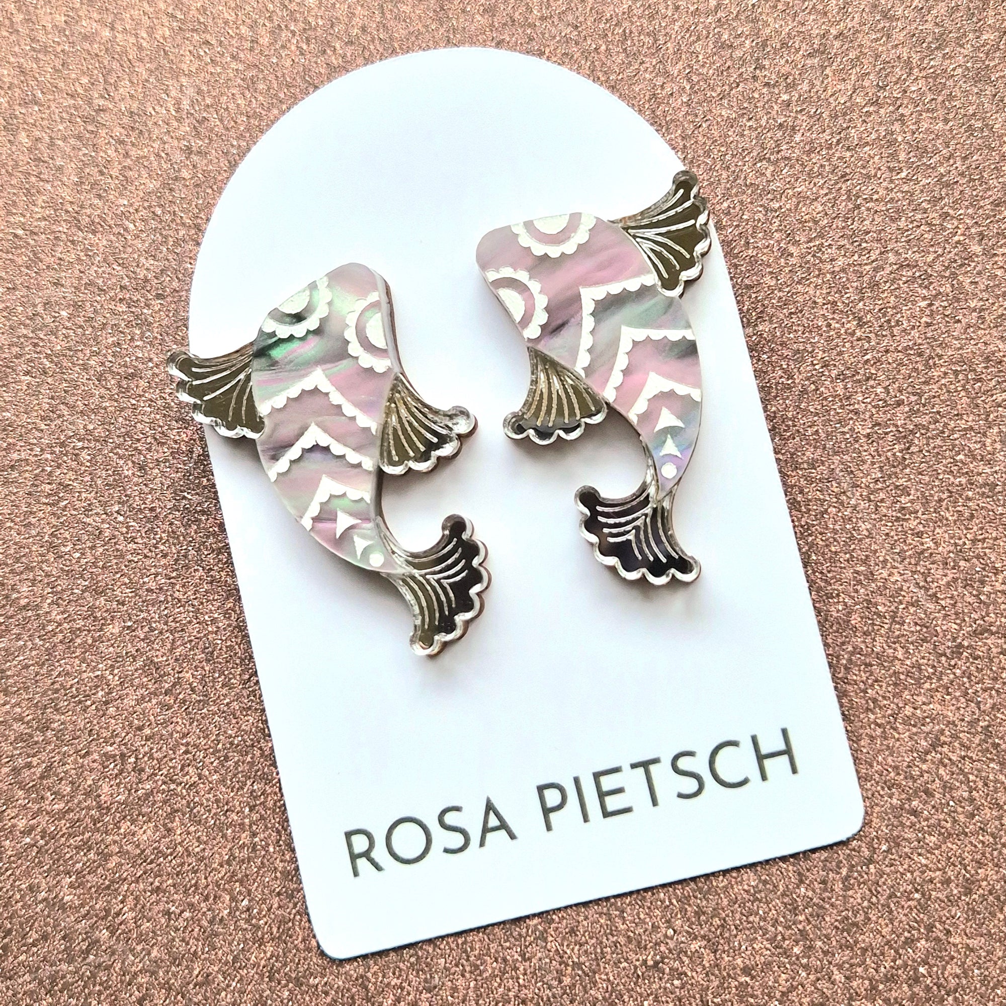 Koi Fish Stud Earrings - Silver by Rosa Pietsch