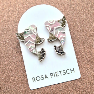 Koi Fish Stud Earrings - Silver by Rosa Pietsch