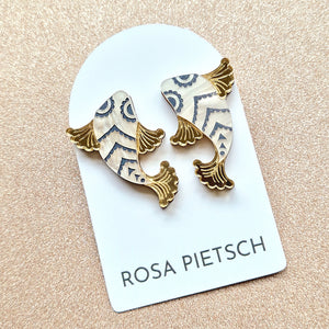 Koi Fish Stud Earrings - Gold by Rosa Pietsch
