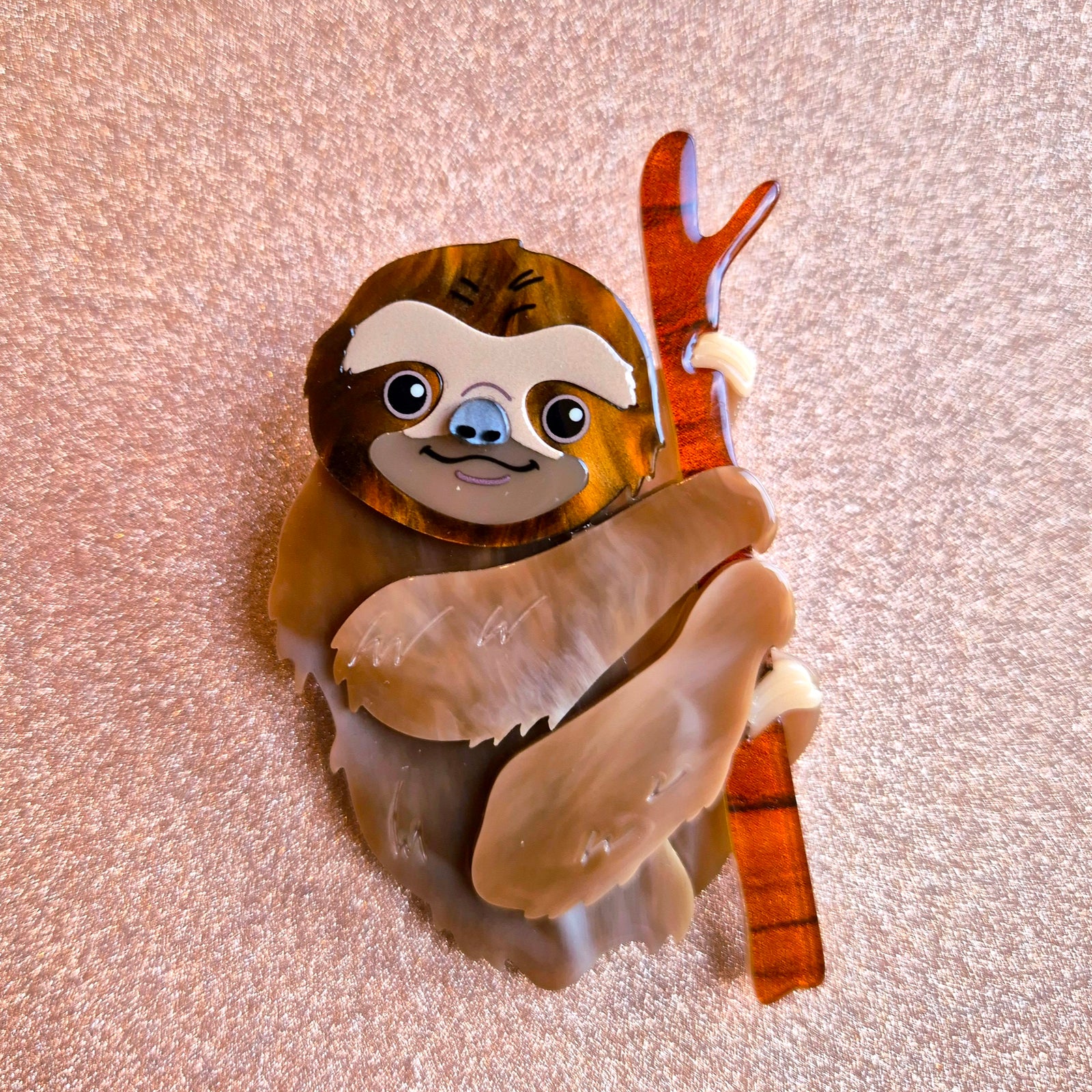 Pygmy Three-Toed Sloth Brooch by Erstwilder