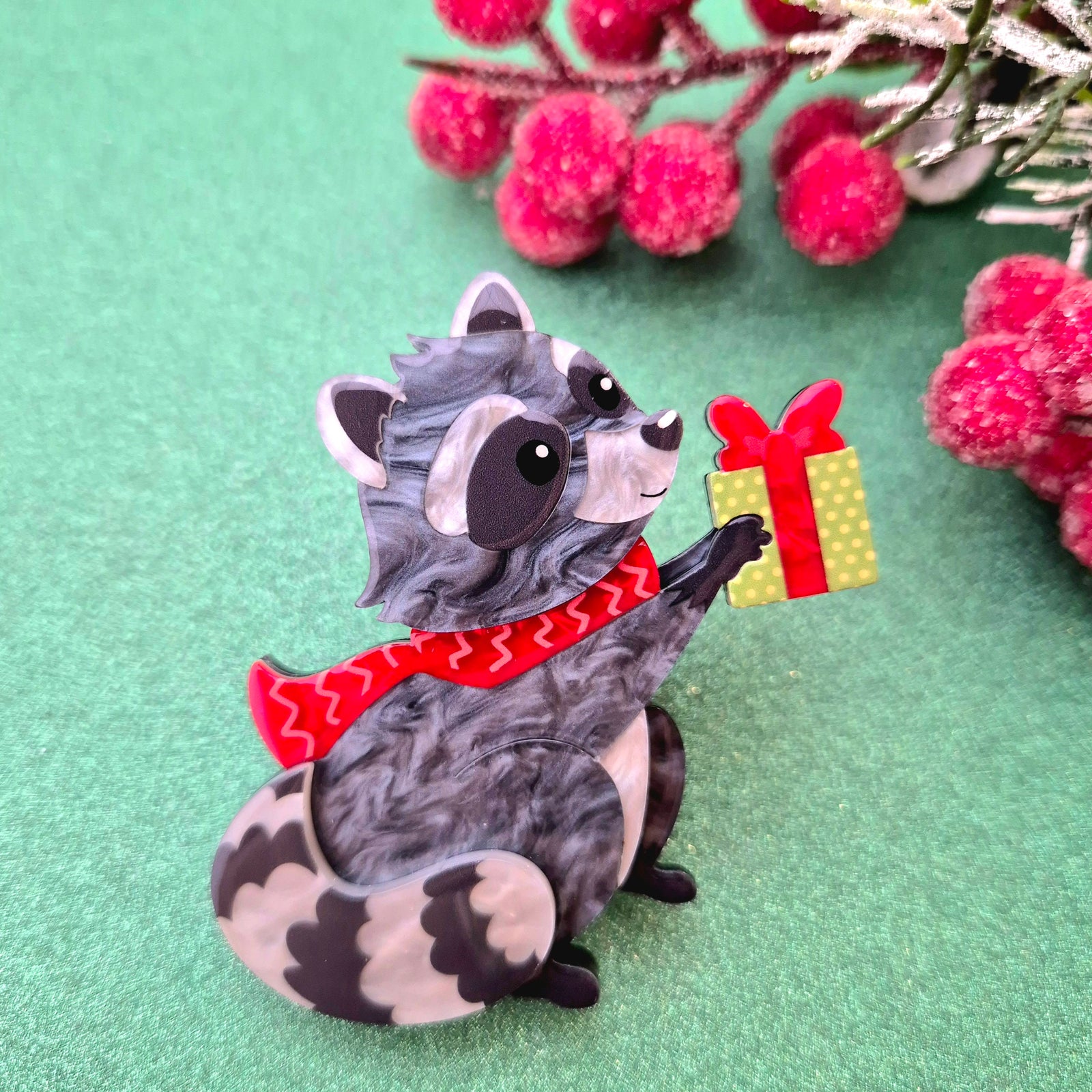 Rhi-Rhi the Raccoon Brooch by Erstwilder