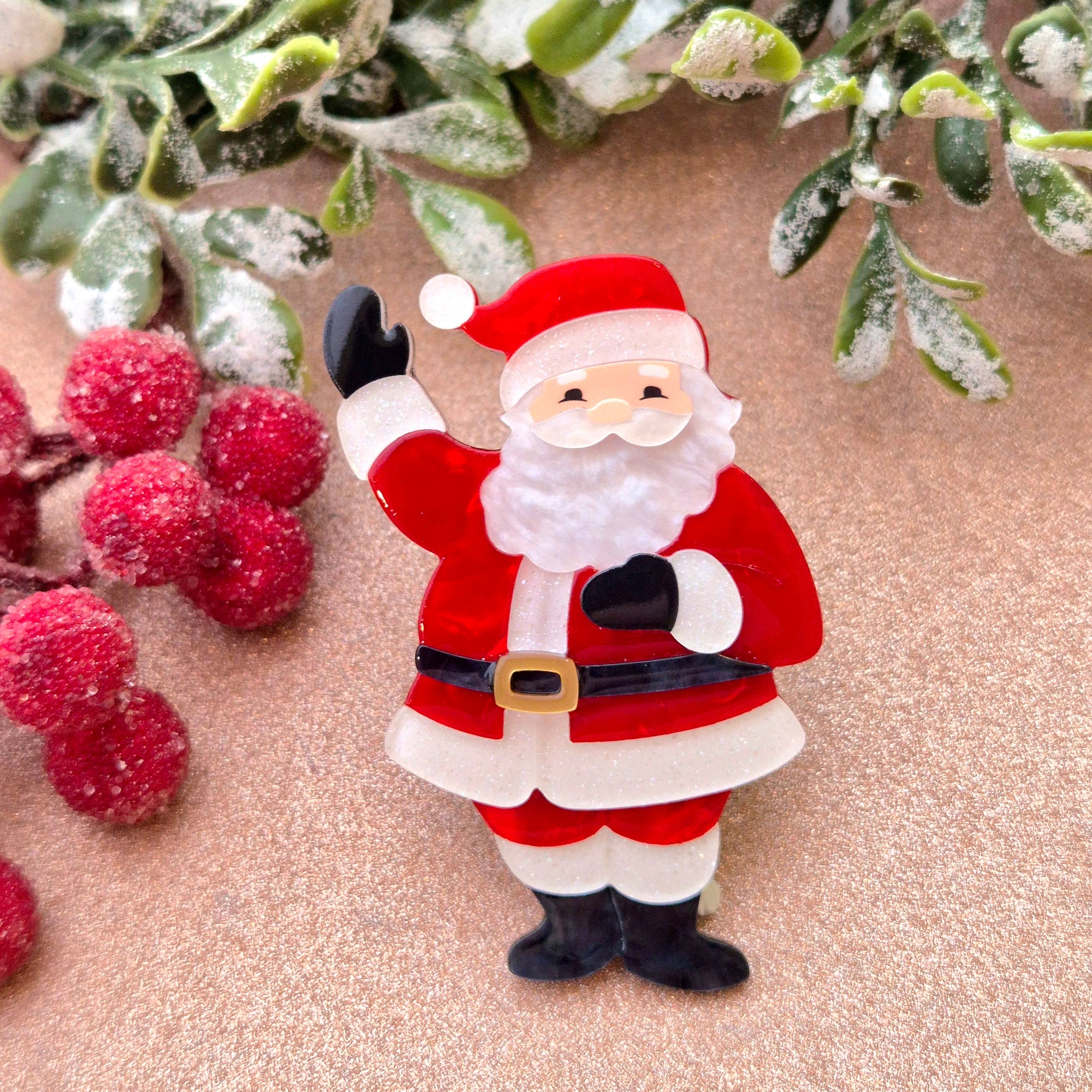 Santa's Surprise Brooch by Erstwilder