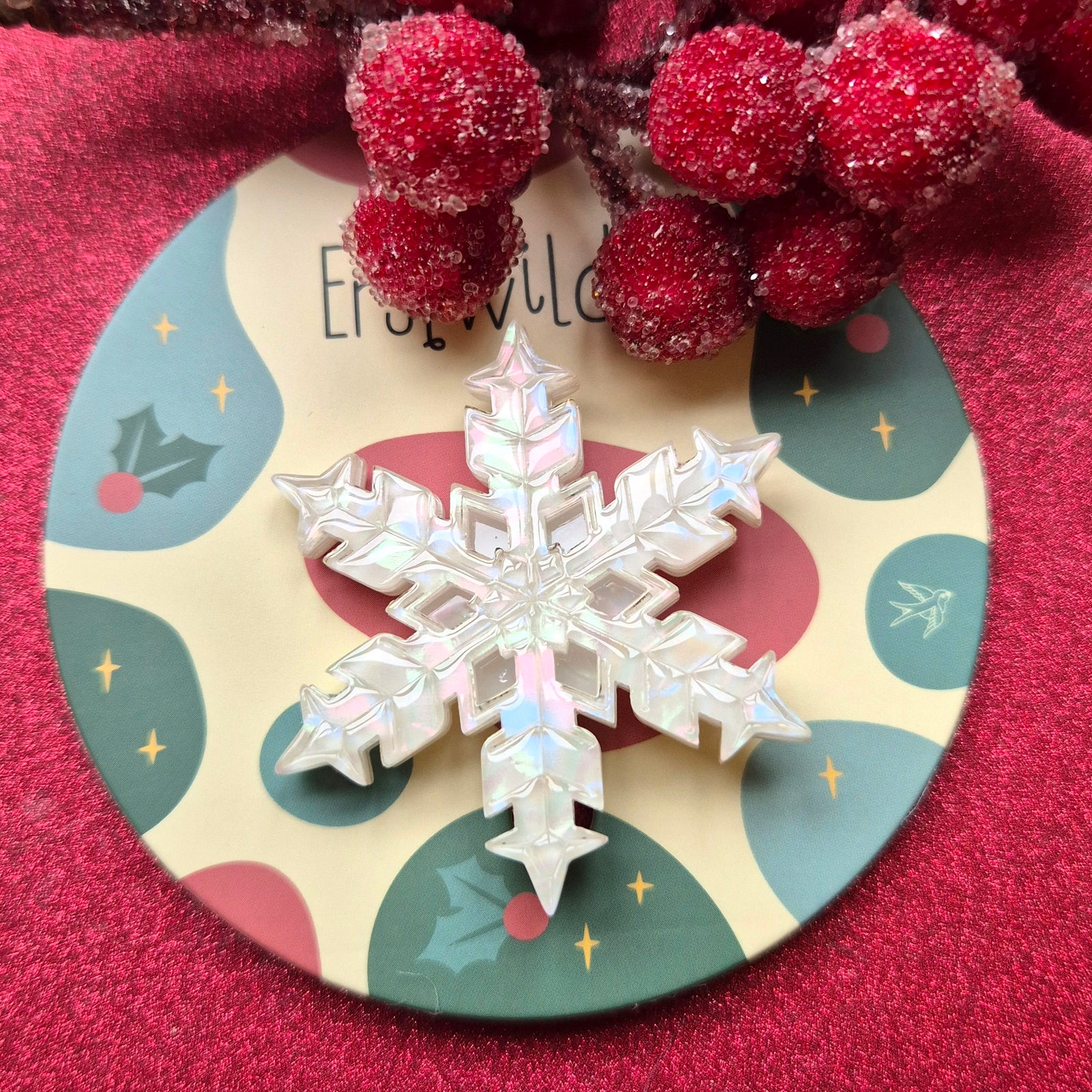 Snowflake Simplified Mini Brooch by Erstwilder