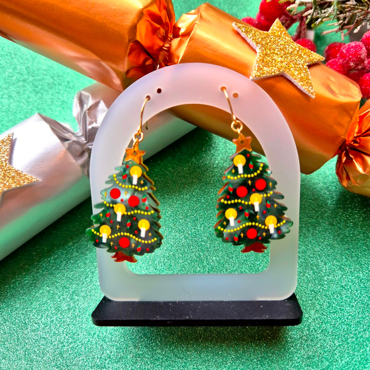 Christmas Tree Centre-Piece Drop Earrings by Erstwilder