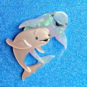 Yangtze Finless Porpoises Brooch by Erstwilder