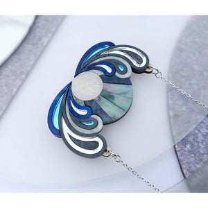 Psychedelic Sunrise Bib Necklace in Lunar Colourway by Rosa Pietsch