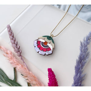 Isobel Floral Pendant Necklace in Sunset by Rosa Pietsch