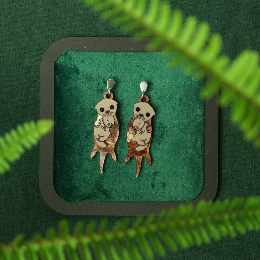 Otter Earrings by Lost Kiwi Designs