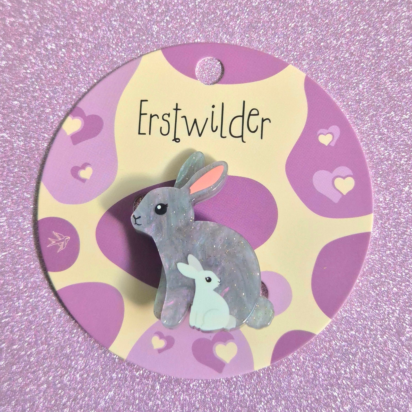 Bunnies Simplified Mini Brooch by Erstwilder