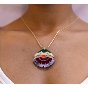 Isobel Floral Pendant Necklace in Sunset by Rosa Pietsch
