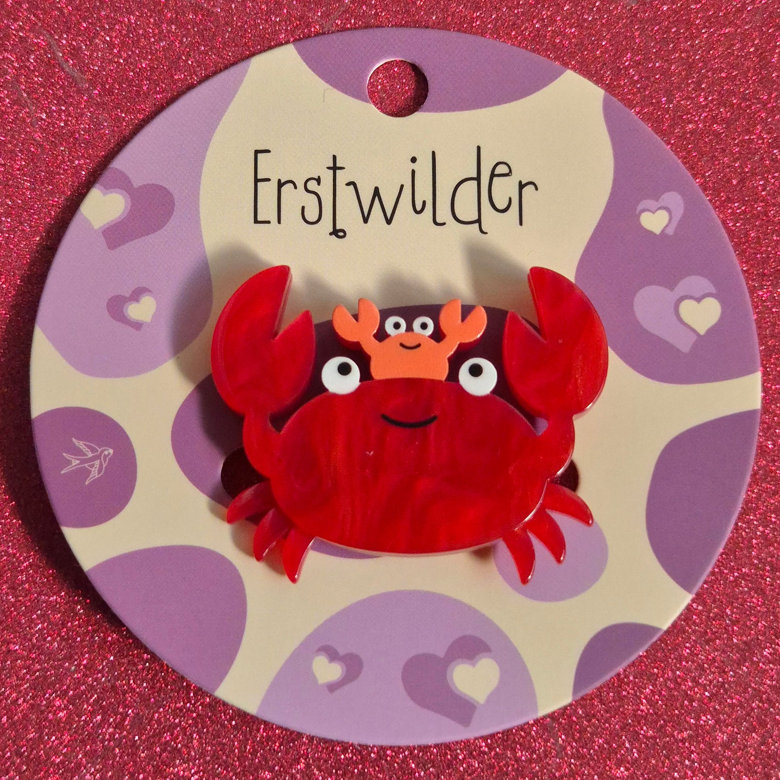 Crabs Simplified Mini Brooch by Erstwilder