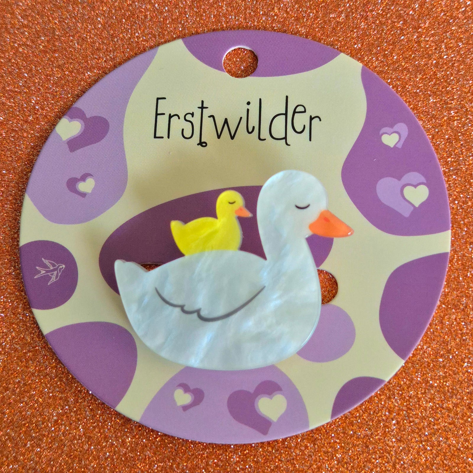 Ducks Simplified Mini Brooch by Erstwilder