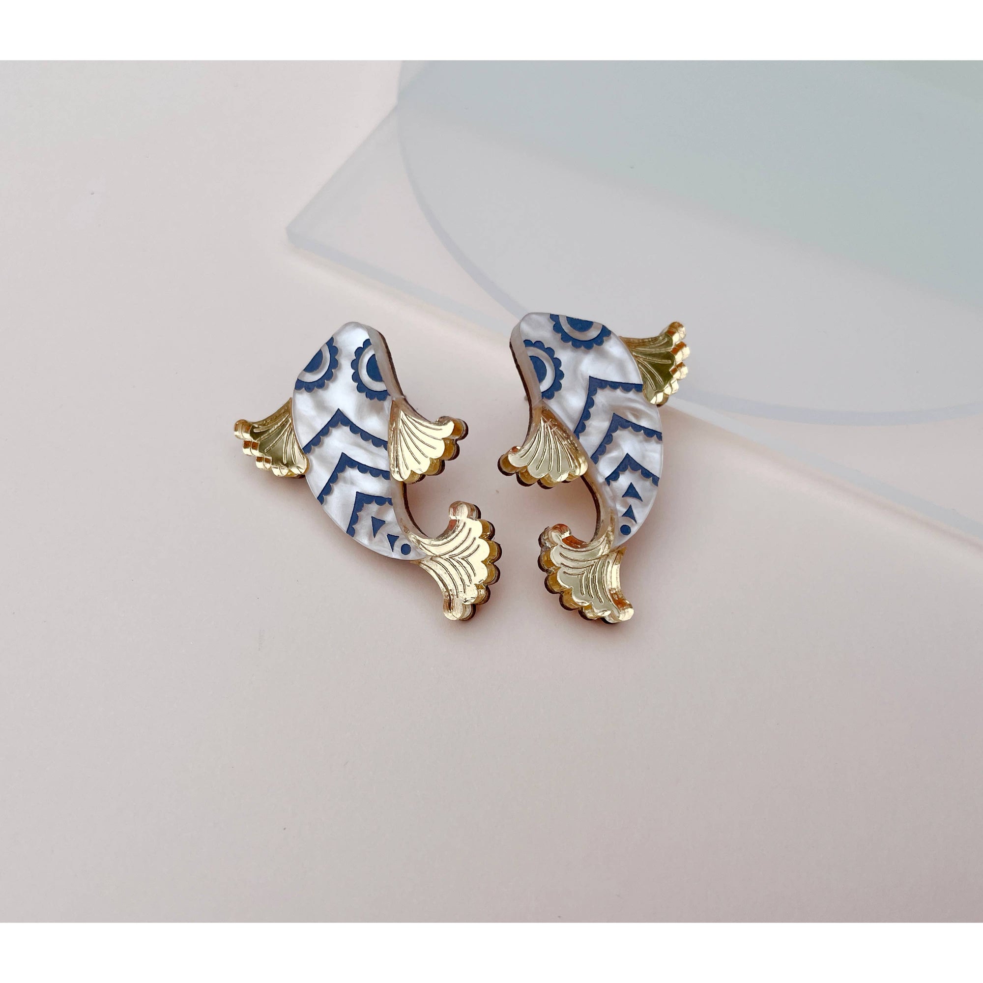 Koi Fish Stud Earrings - Gold by Rosa Pietsch