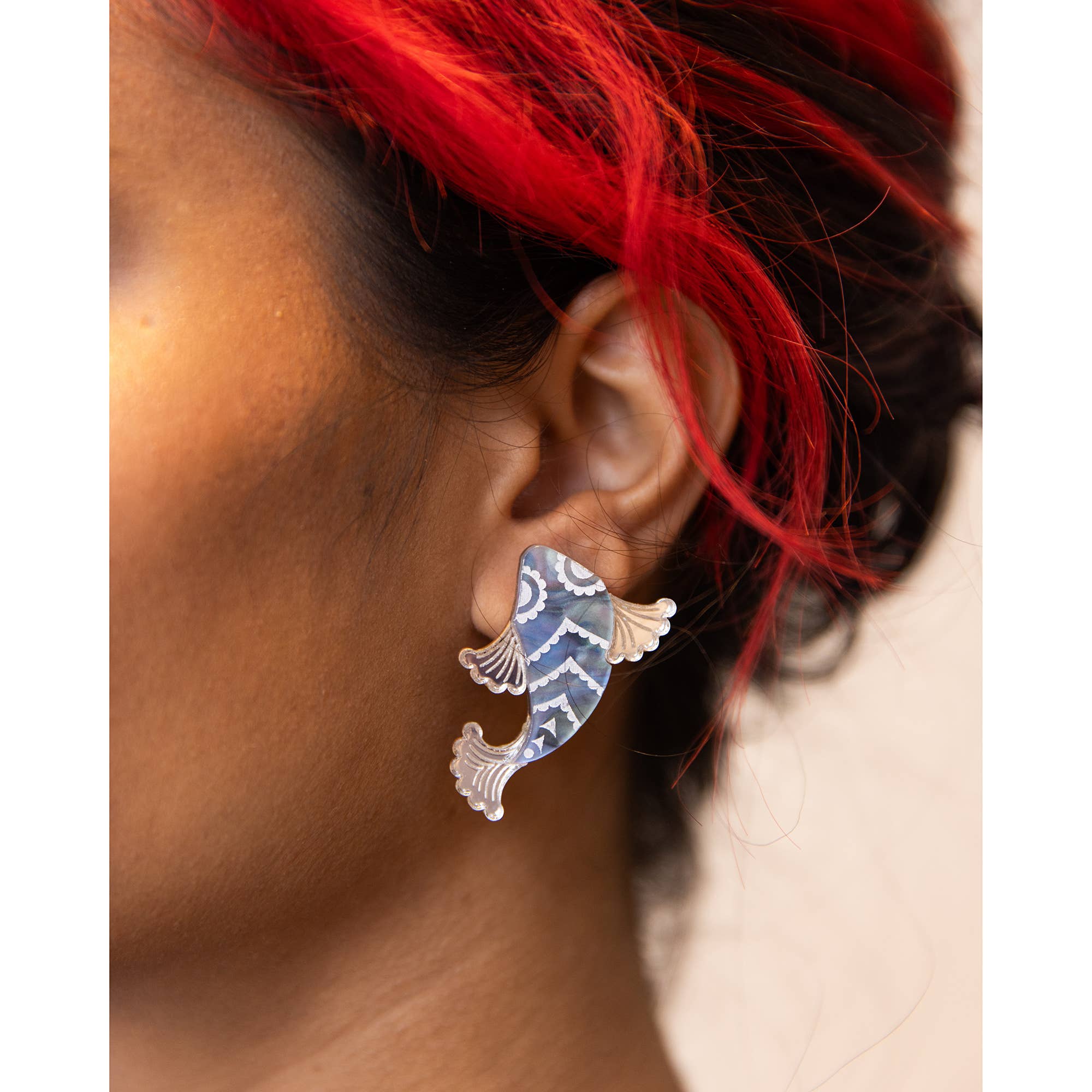 Koi Fish Stud Earrings - Silver by Rosa Pietsch