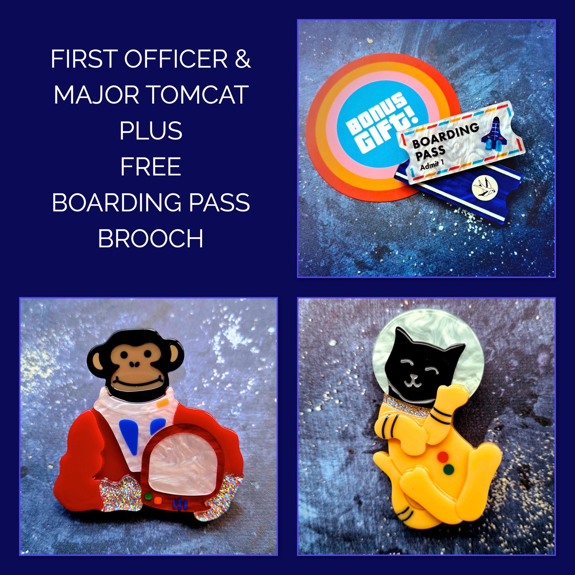 First Officer and Major Tomcat Brooch with FREE Boarding Pass Gift with Purchase