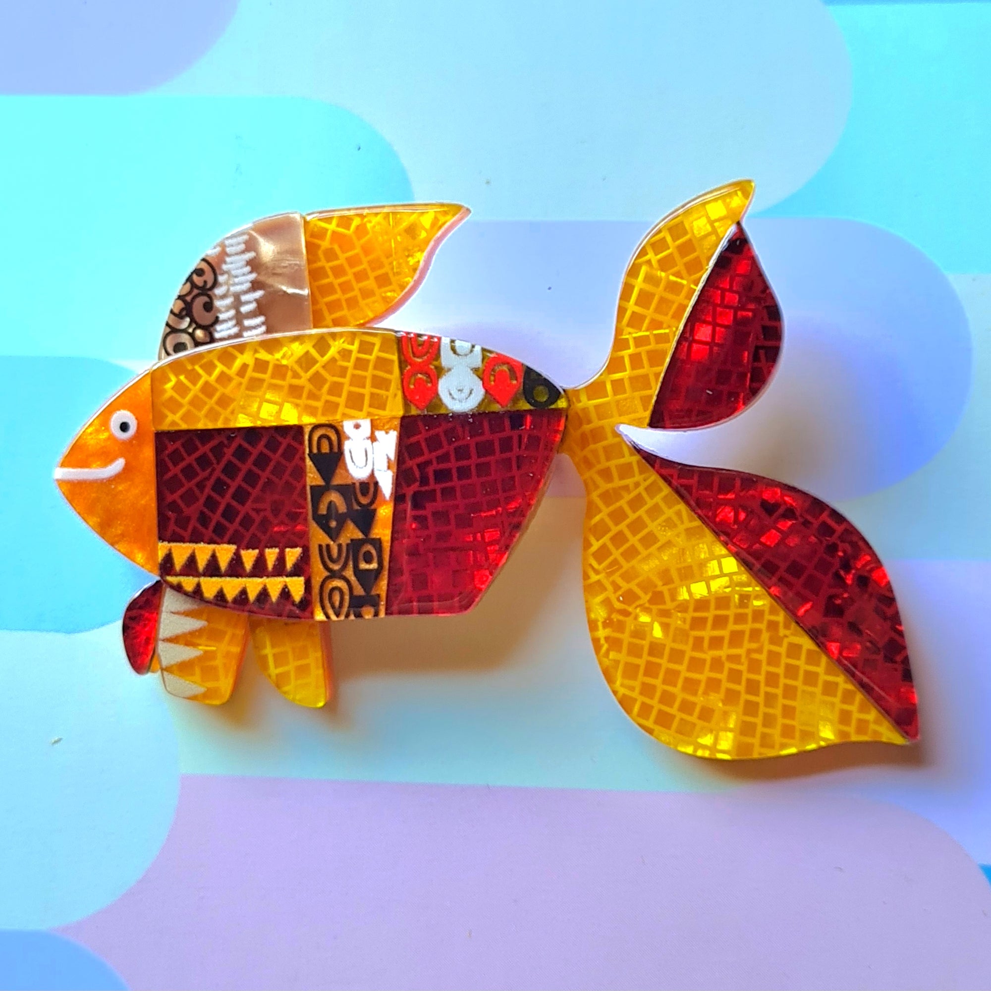 A Goldfish Named Silence Brooch by Erstwilder x Clare Youngs