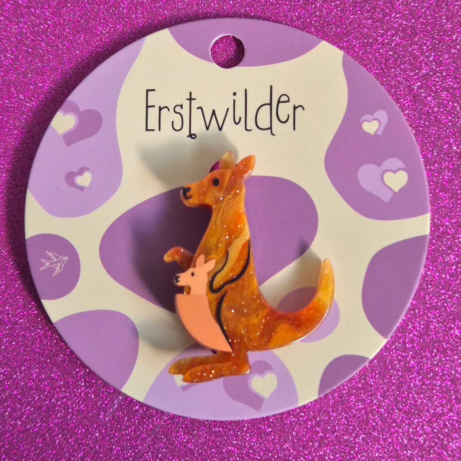 Kangaroos Simplified Mini Brooch by Erstwilder