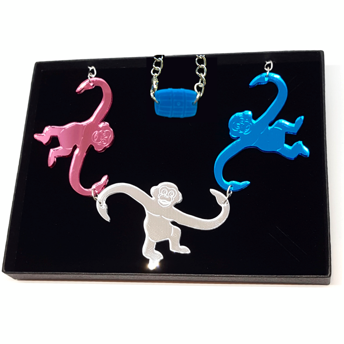 Barrel of Monkeys Necklace by Designosaur