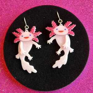 Axolotl Drop Earrings  by Erstwilder