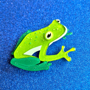 Buckley’s Giant Glass Frog Brooch by Erstwilder