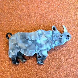Javan Rhino Brooch by Erstwilder