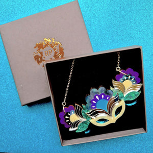 Flora Garland Bib Necklace in Purple Colourway by Rosa Pietsch