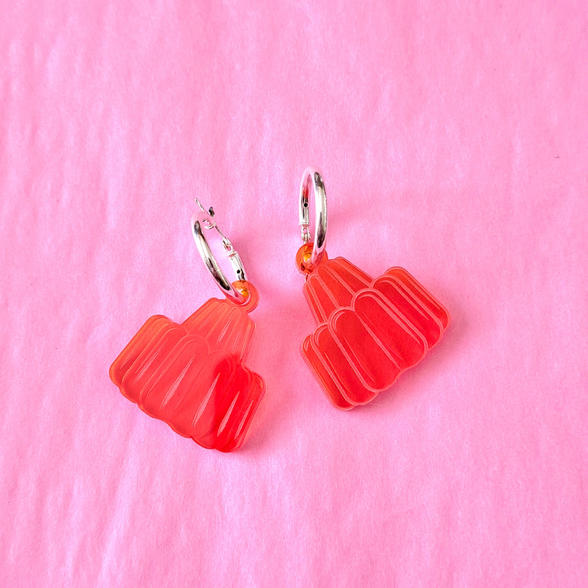 Two Tier Jello Earrings by Designosaur (Choose your favourite pair from:  Berry, Lime or Orange)