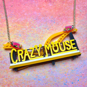 Crazy Mouse Rollercoaster Necklace by Designosaur