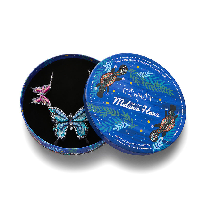 The Butterfly 'Gunggamburra' Necklace by Erstwilder x Melanie Hava with Bonus Free Gift Turtle Bungadu Brooch