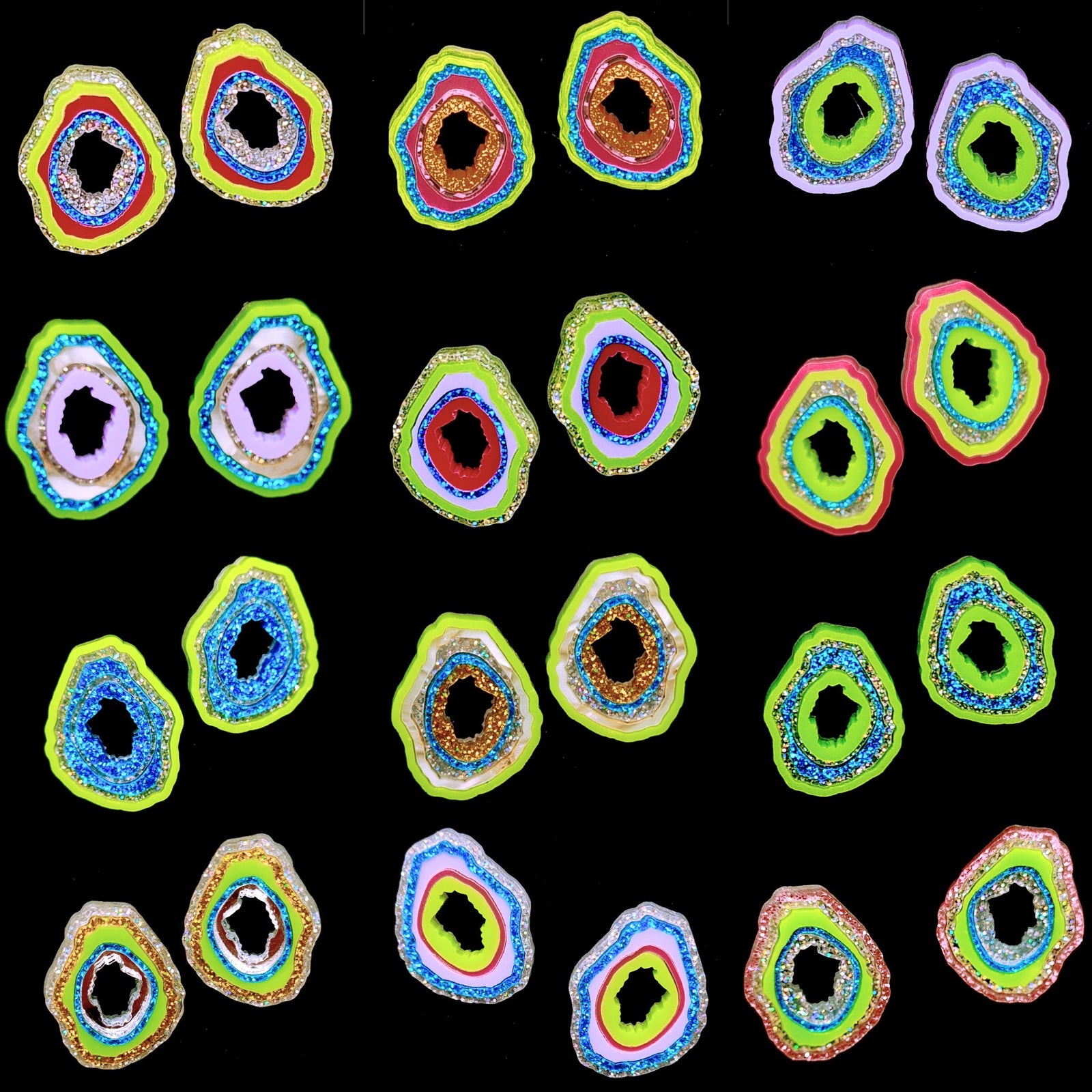 Mini Geode Crystal Studs by No Basic Bombshell choose from a variety of unique styles