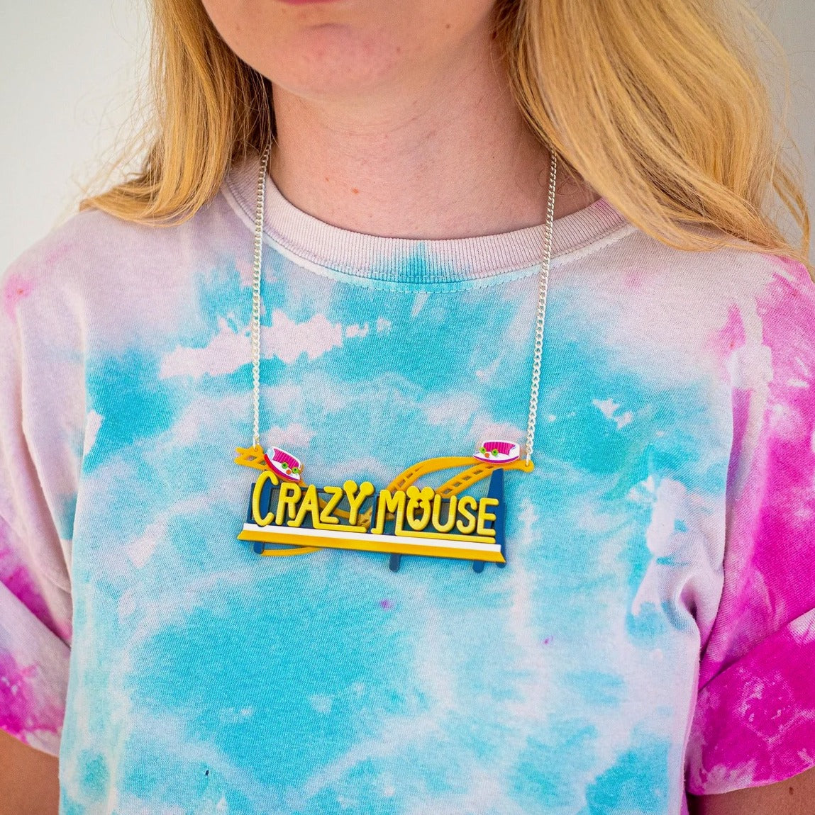 Crazy Mouse Rollercoaster Necklace by Designosaur